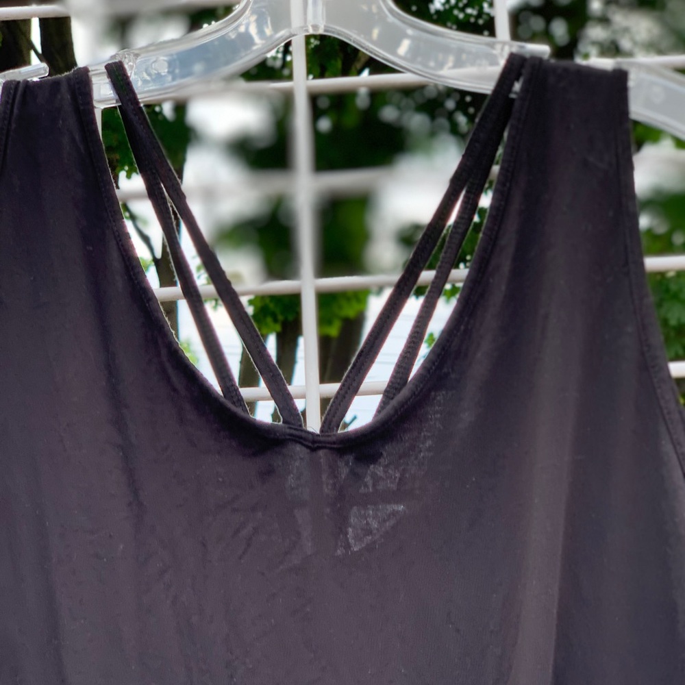 Black strappy tank bodysuit - Picture 1 of 4